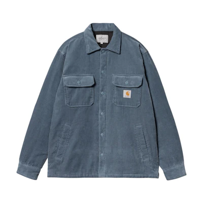 Carhartt WIP SS24 Whitsome Shirt Jac Grey Blue Quilted Jacket Unisex Long Sleeve I028827-2BT-XX