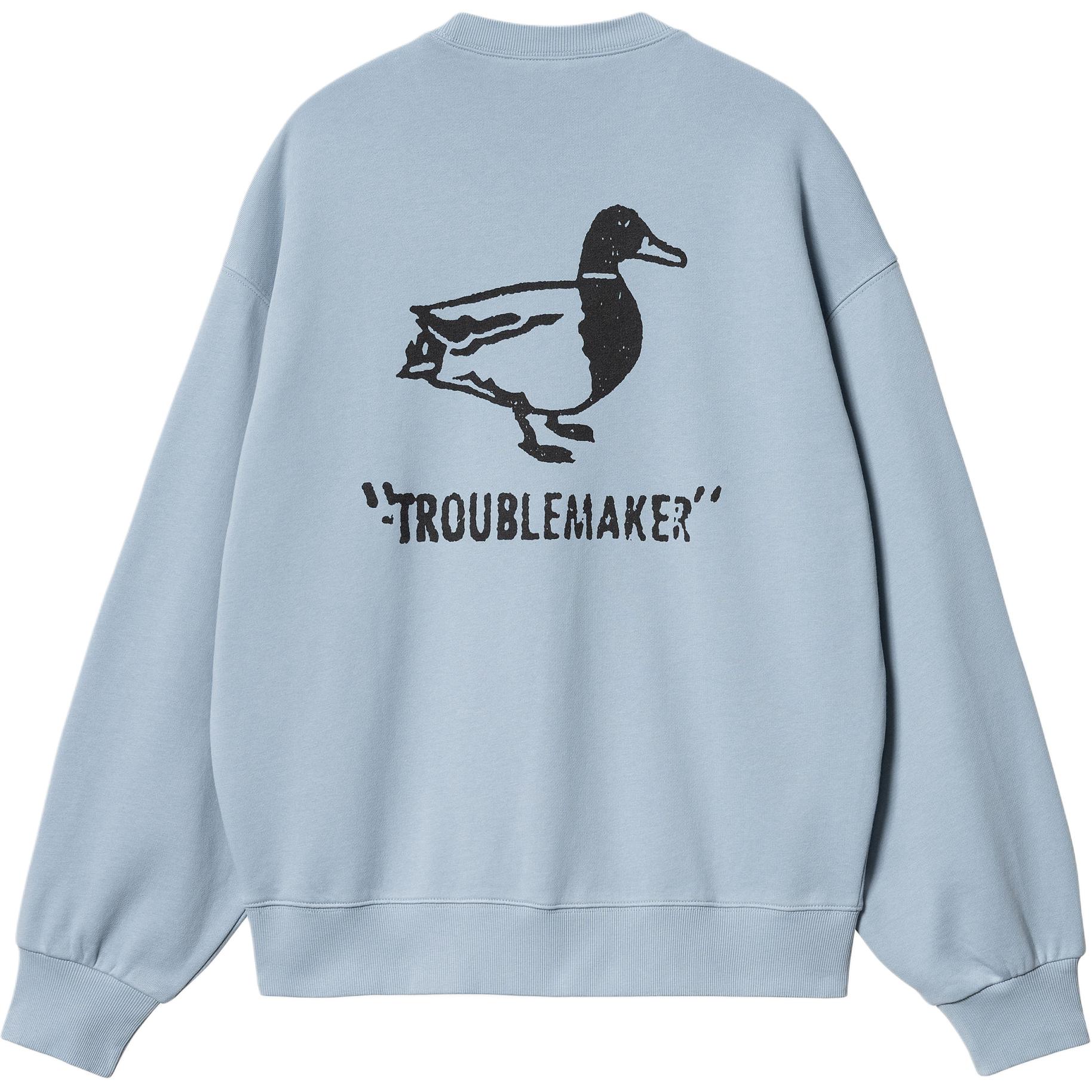 Carhartt WIP Stamp Animal Logo Crewneck Sweatshirt Unisex Misty Blue I033620-13G-06