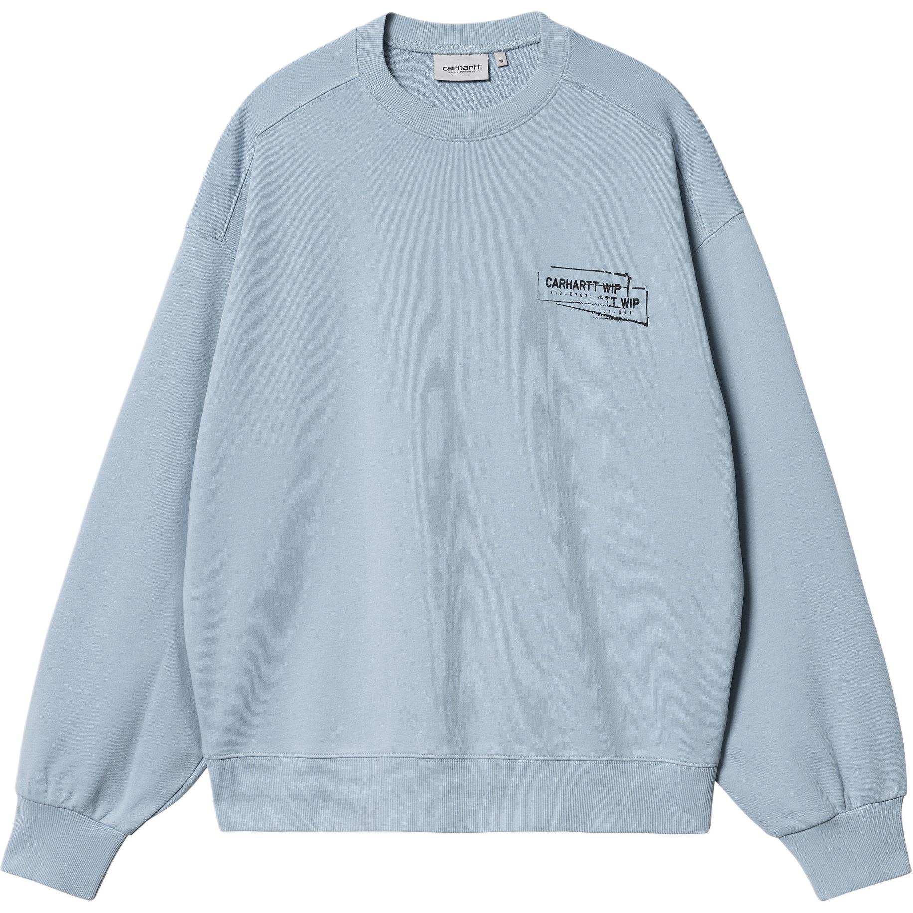 Lookbook Carhartt WIP 动物Logo印花圆领卫衣 男女同款 浅蓝色 I033620-13G-06