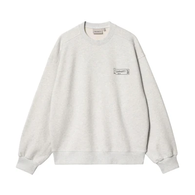 Carhartt WIP Stamp Crewneck Logo Sweatshirt Long Sleeve Grey I033620-00O-06
