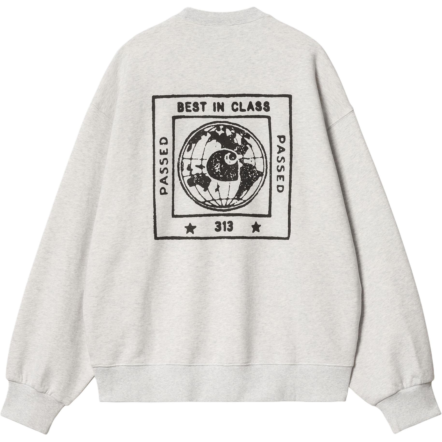 Lookbook Carhartt WIP 印花标志灰色长袖圆领卫衣 I033620-00O-06