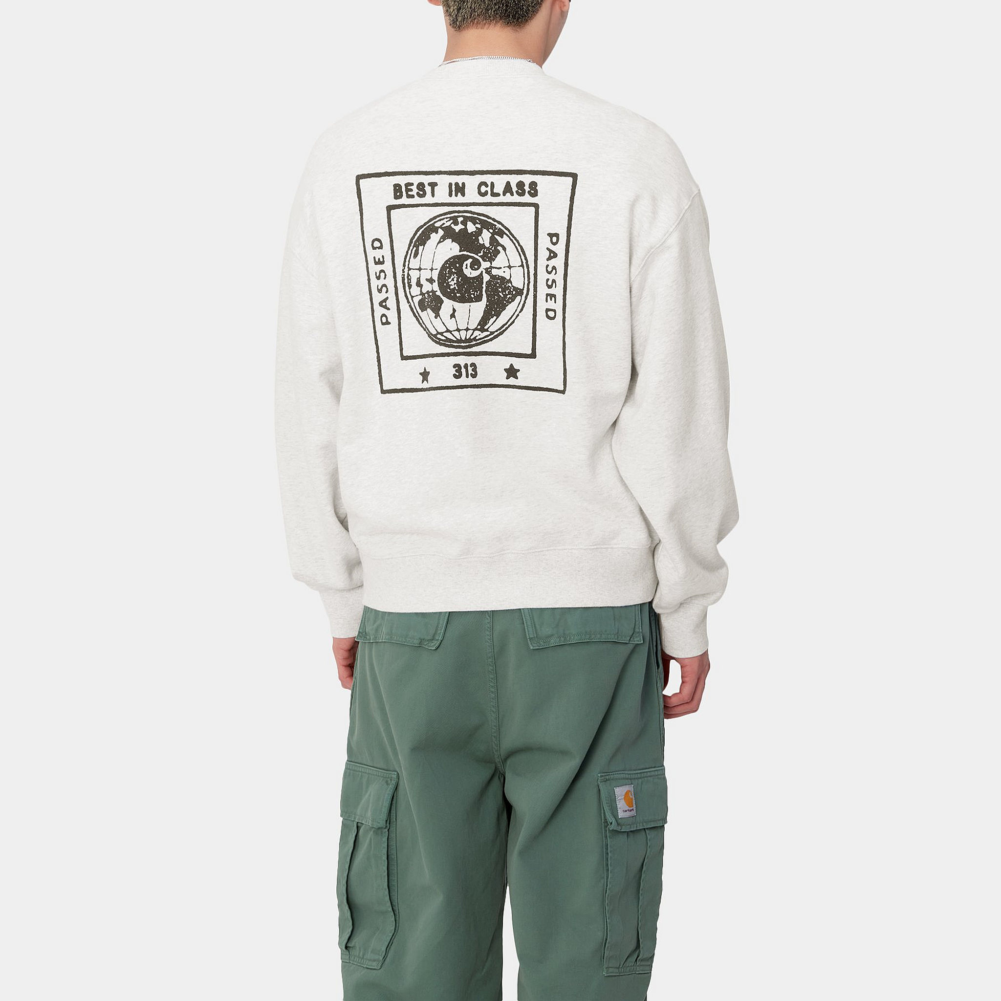 Purchase Carhartt WIP 印花标志灰色长袖圆领卫衣 I033620-00O-06