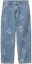Order Carhartt WIP Stamp Celana Tapered Santai Motif Biru Jeans Unisex. I033745-2LN-35