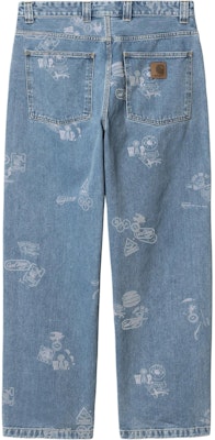 Carhartt WIP Stamp Celana Tapered Santai Motif Biru Jeans Unisex. I033745-2LN-35 Lookbook Carhartt WIP Stamp Celana Tapered Santai Motif Biru Jeans Unisex. I033745-2LN-35