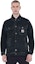 Shop Carhartt WIP Stetson Jacket Black Washed Cotton Casual Logo Collar Shirt Jacket I030283-89-06