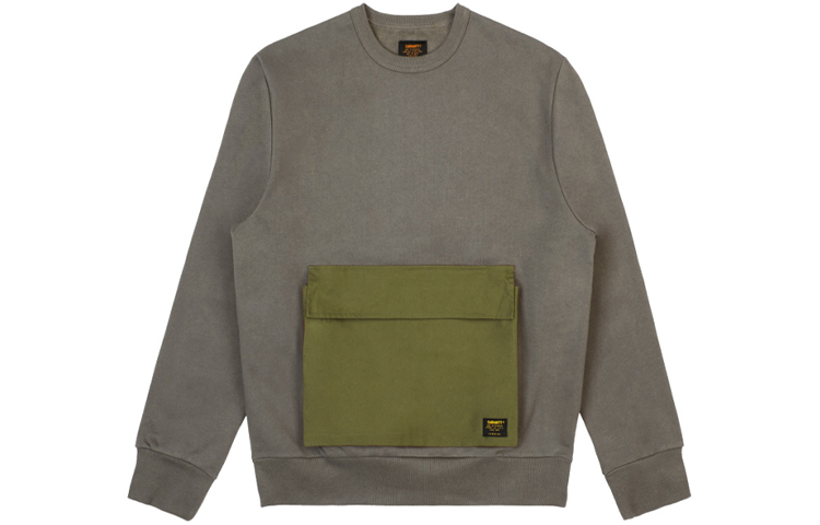 Carhartt WIP Stitch Pocket Crewneck Fleece Sweatshirt Winter Dark Gray CHXSWA192017D-GYD