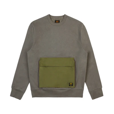 Carhartt WIP Stitch Pocket Crewneck Fleece Sweatshirt Winter Dark Gray CHXSWA192017D-GYD