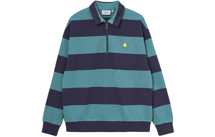 Carhartt WIP Striped Half-Zip Long-Sleeve Casual Sweatshirt I028963-0CQ-90