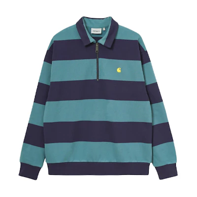 Carhartt WIP Striped Half-Zip Long-Sleeve Casual Sweatshirt I028963-0CQ-90