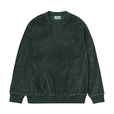 Carhartt WIP Suede Loose Fit Crewneck Sweatshirt Dark Green I028275-0F2-00