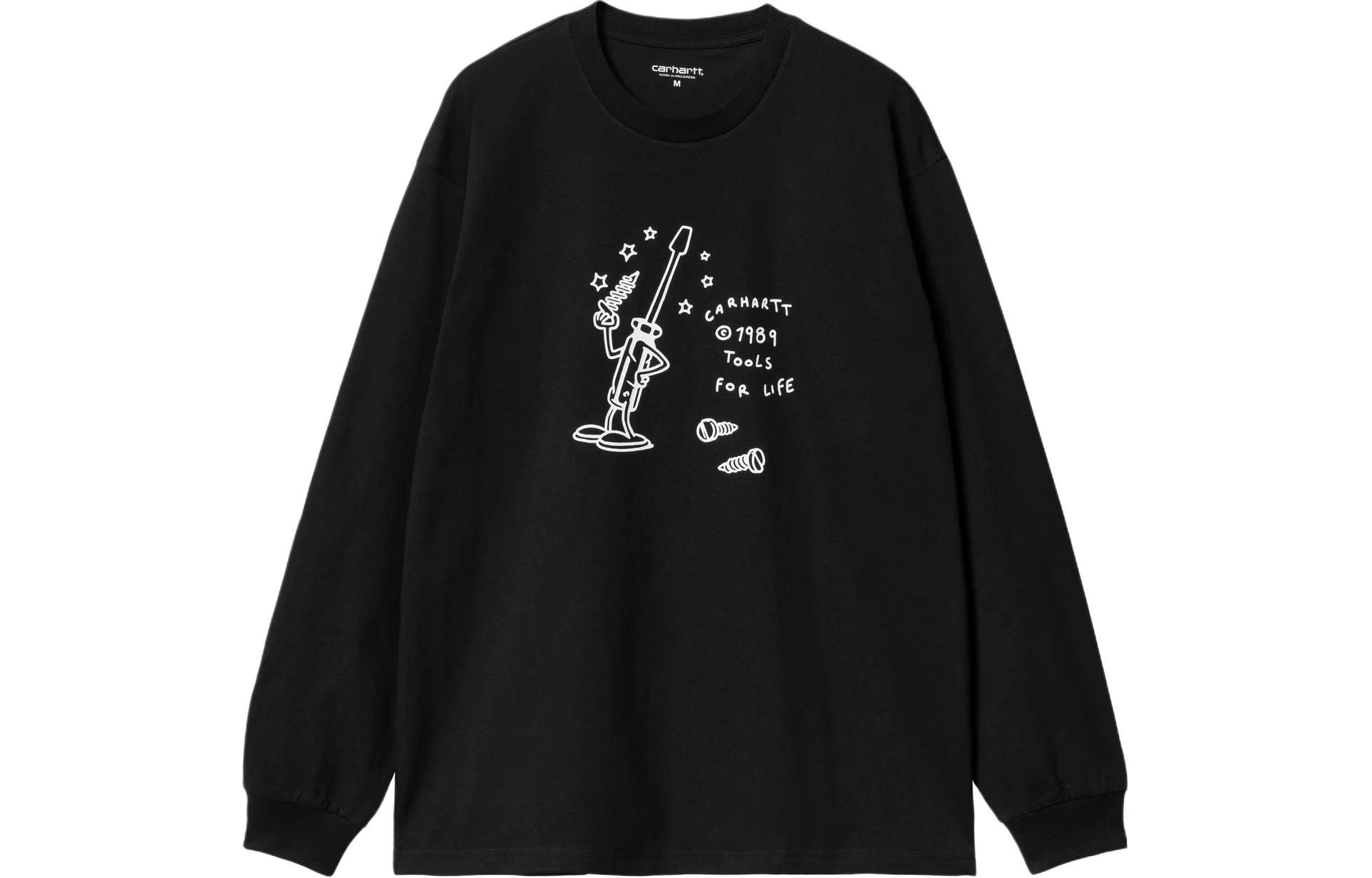Carhartt WIP Tools For Life Graphic Long Sleeve T-Shirt Black Crewneck I033248-0D2-XX