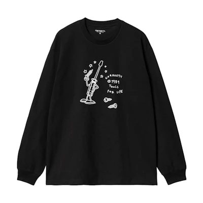 Carhartt WIP Tools For Life Graphic Long Sleeve T-Shirt Black Crewneck I033248-0D2-XX
