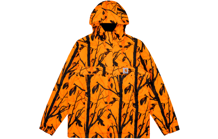Carhartt WIP Tree Print Yellow Hooded Jacket Men CHXJKI27639CD-YEX