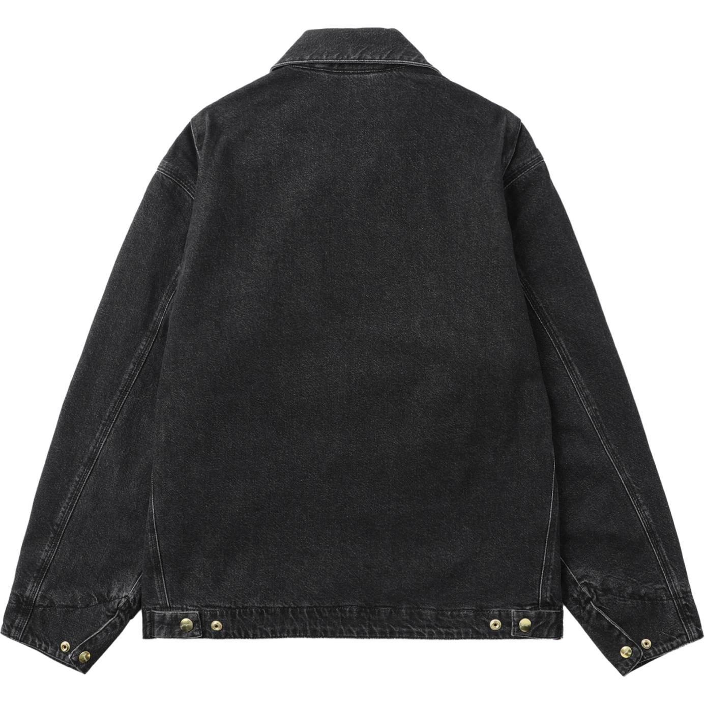 Lookbook 카하트 WIP 유니섹스 블랙 데님 재킷 지퍼 클로저 긴팔 CHXJKA242006NBKX