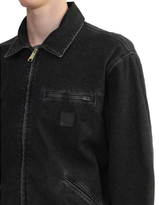 카하트 WIP 유니섹스 블랙 데님 재킷 지퍼 클로저 긴팔 CHXJKA242006NBKX Shop 카하트 WIP 유니섹스 블랙 데님 재킷 지퍼 클로저 긴팔 CHXJKA242006NBKX