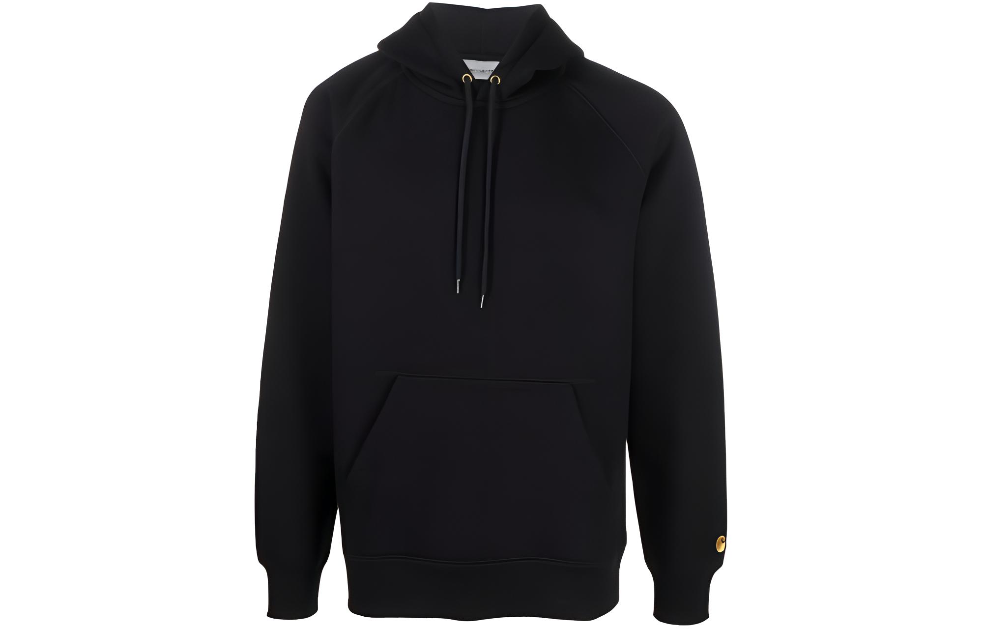 Carhartt WIP Unisex Black Pullover Hoodie - Solid Color, Relaxed Fit I026384-00F-XX