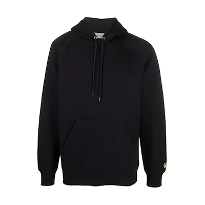 Carhartt WIP Unisex Black Pullover Hoodie - Solid Color, Relaxed Fit I026384-00F-XX
