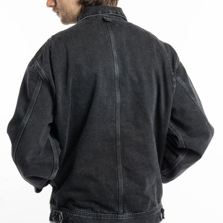 Shop Carhartt WIP Jaket Denim Unisex dengan Saku Berkerah Lengan Panjang. I031925-89-06