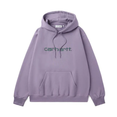 Carhartt WIP Unisex Embroidered Logo Hoodie Rose Purple. CHXSWF23I547L