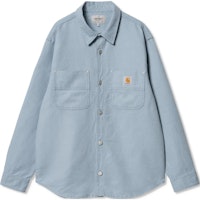 Carhartt WIP Unisex Oversized Button-Up Long Sleeve Shirt Blue. I033578-0W9-02 Carhartt WIP Unisex Oversized Button-Up Long Sleeve Shirt Blue. I033578-0W9-02