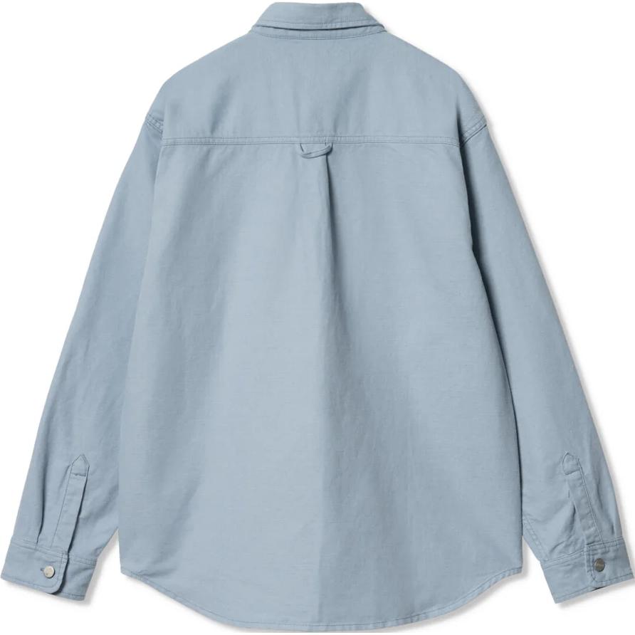 Lookbook Carhartt WIP Unisex Oversized Button-Up Long Sleeve Shirt Blue. I033578-0W9-02