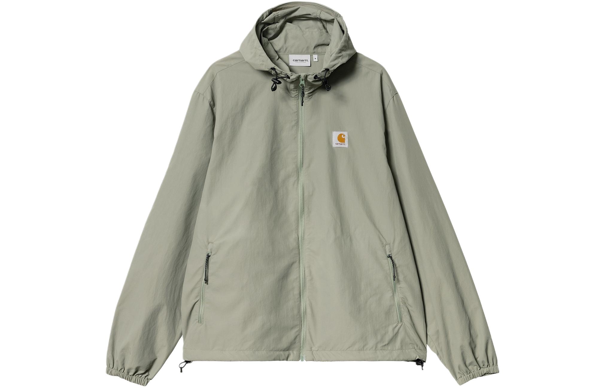 Carhartt WIP Unisex Solid Color Logo Patch Hoodie Jacket Grey Green A241042-0FL 圖 2
