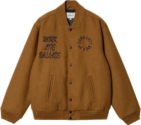 칼하트 WIP 옐로우 바시티 봄버 자켓 롱슬리브 야구 재킷. I032435-1NF-XX Order 칼하트 WIP 옐로우 바시티 봄버 자켓 롱슬리브 야구 재킷. I032435-1NF-XX