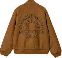 Lookbook Carhartt WIP 黃色長袖棒球外套 Varsity Bomber Jacket. I032435-1NF-XX