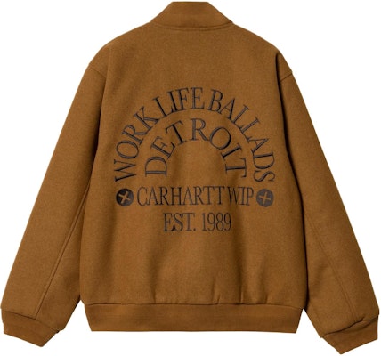 칼하트 WIP 옐로우 바시티 봄버 자켓 롱슬리브 야구 재킷. I032435-1NF-XX Lookbook 칼하트 WIP 옐로우 바시티 봄버 자켓 롱슬리브 야구 재킷. I032435-1NF-XX