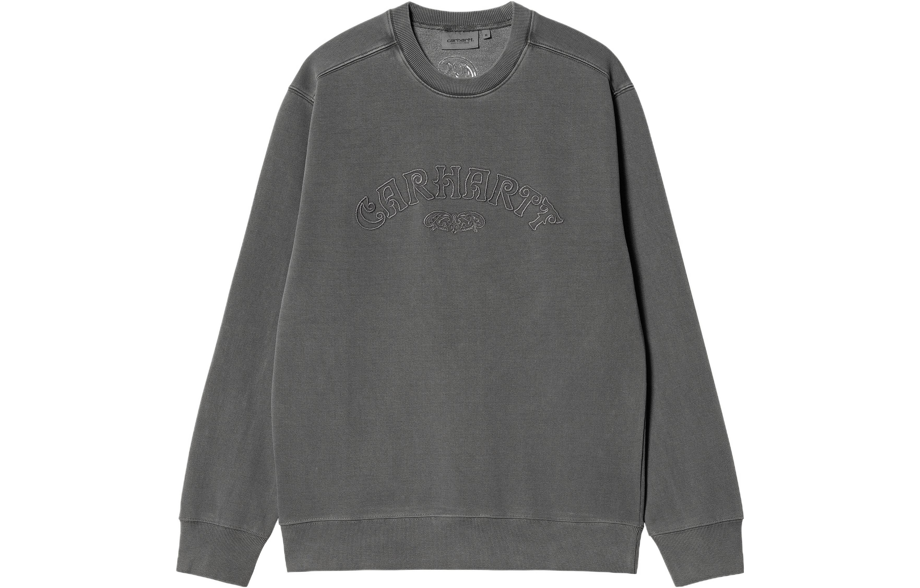 Carhartt WIP Verse Script Sweatshirt Gray - Crewneck Embroidered Logo Pullover I030640-0WG-GD