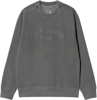Carhartt WIP Verse Script Sweatshirt Gray - Crewneck Embroidered Logo Pullover I030640-0WG-GD Carhartt WIP Verse Script Sweatshirt Gray - Crewneck Embroidered Logo Pullover I030640-0WG-GD