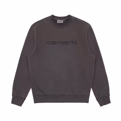 Carhartt WIP Vintage Wash Sweatshirt with Embroidered Logo Brown () CHXSWA82027XB