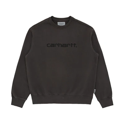 Carhartt WIP Vintage Washed Logo Embroidered Sweatshirt Black CHXSWA202007F-BKX