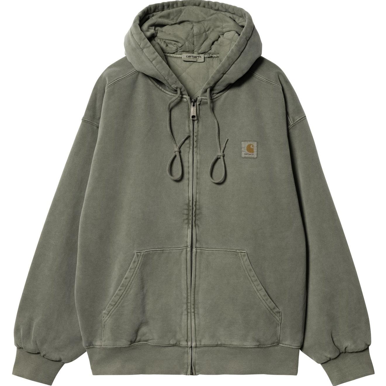 Carhartt WIP Vista Jacket Smoke Green Full-Zip Hoodie with Logo Patch i029524-23f-1ndgd