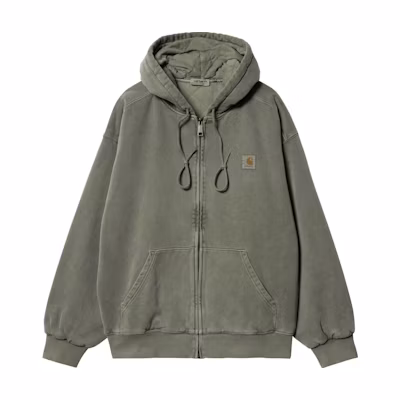 Carhartt WIP Vista Jacket Smoke Green Full-Zip Hoodie with Logo Patch i029524-23f-1ndgd