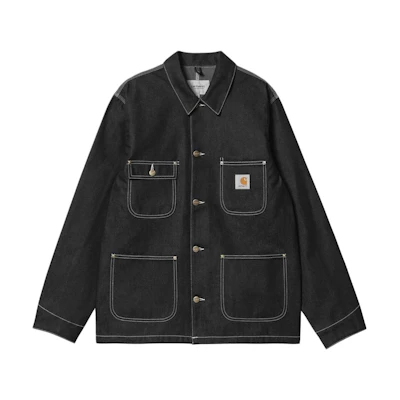 Carhartt WIP Washed Denim Jacket Men’s Long Sleeve Button-Up - Dark Black I031896-89-01