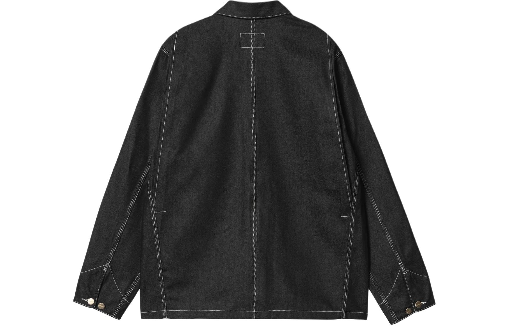 Lookbook Carhartt WIP Jaket Denim Pria Lengan Panjang Kancing - Hitam Gelap I031896-89-01