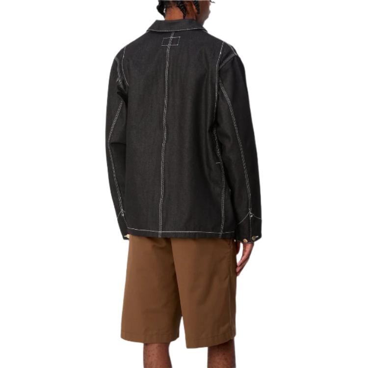 Purchase Carhartt WIP Jaket Denim Pria Lengan Panjang Kancing - Hitam Gelap I031896-89-01