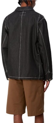 칼하트 WIP 워싱 데님 재킷 남성 긴팔 버튼업 - 다크 블랙 I031896-89-01 Purchase 칼하트 WIP 워싱 데님 재킷 남성 긴팔 버튼업 - 다크 블랙 I031896-89-01