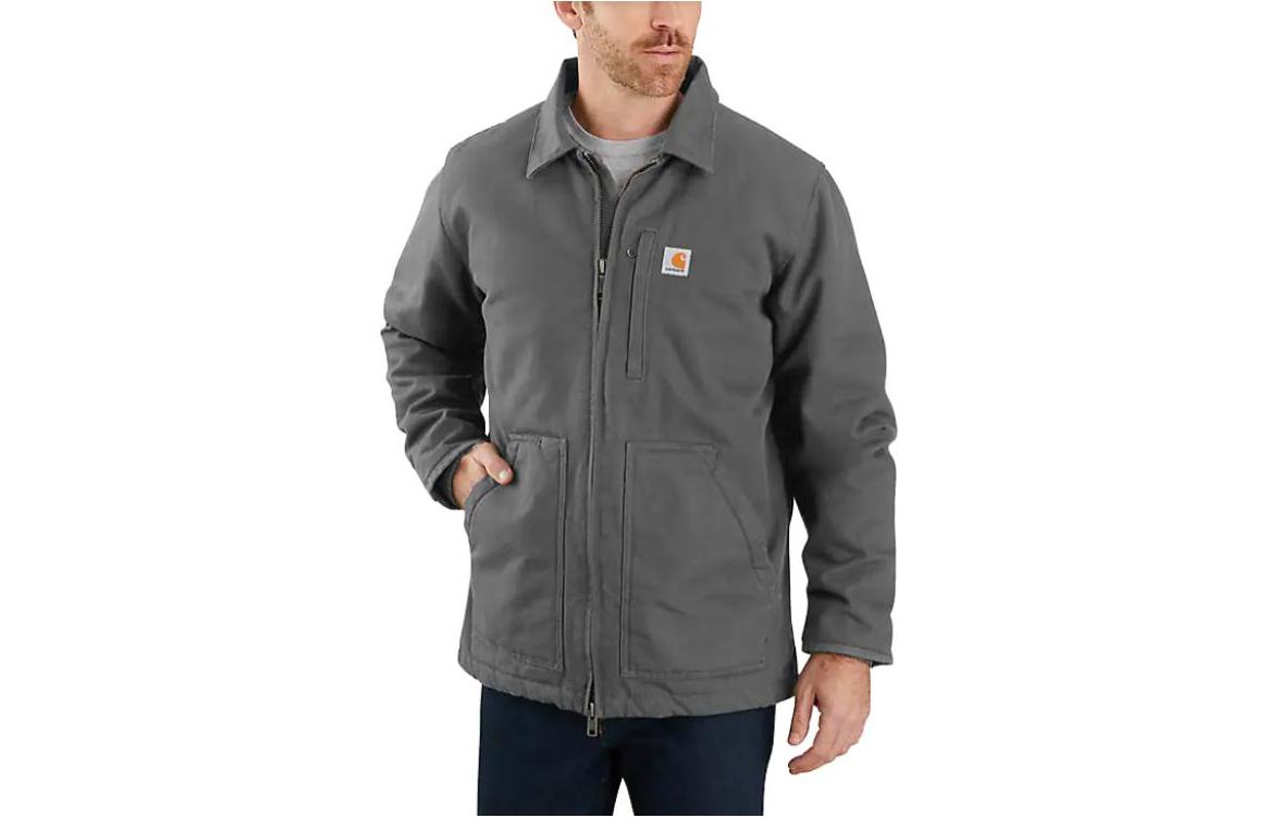 Shop Carhartt WIP Washed Duck Sherpa-Lined Loose Fit Jacket - Cold-Resistant Coat 104293