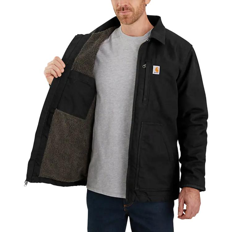 Details for Carhartt WIP Washed Duck Sherpa-Lined Loose Fit Jacket - Cold-Resistant Coat 104293