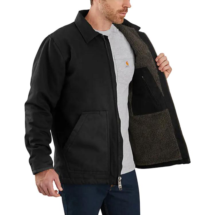 Cheap Carhartt WIP Washed Duck Sherpa-Lined Loose Fit Jacket - Cold-Resistant Coat 104293