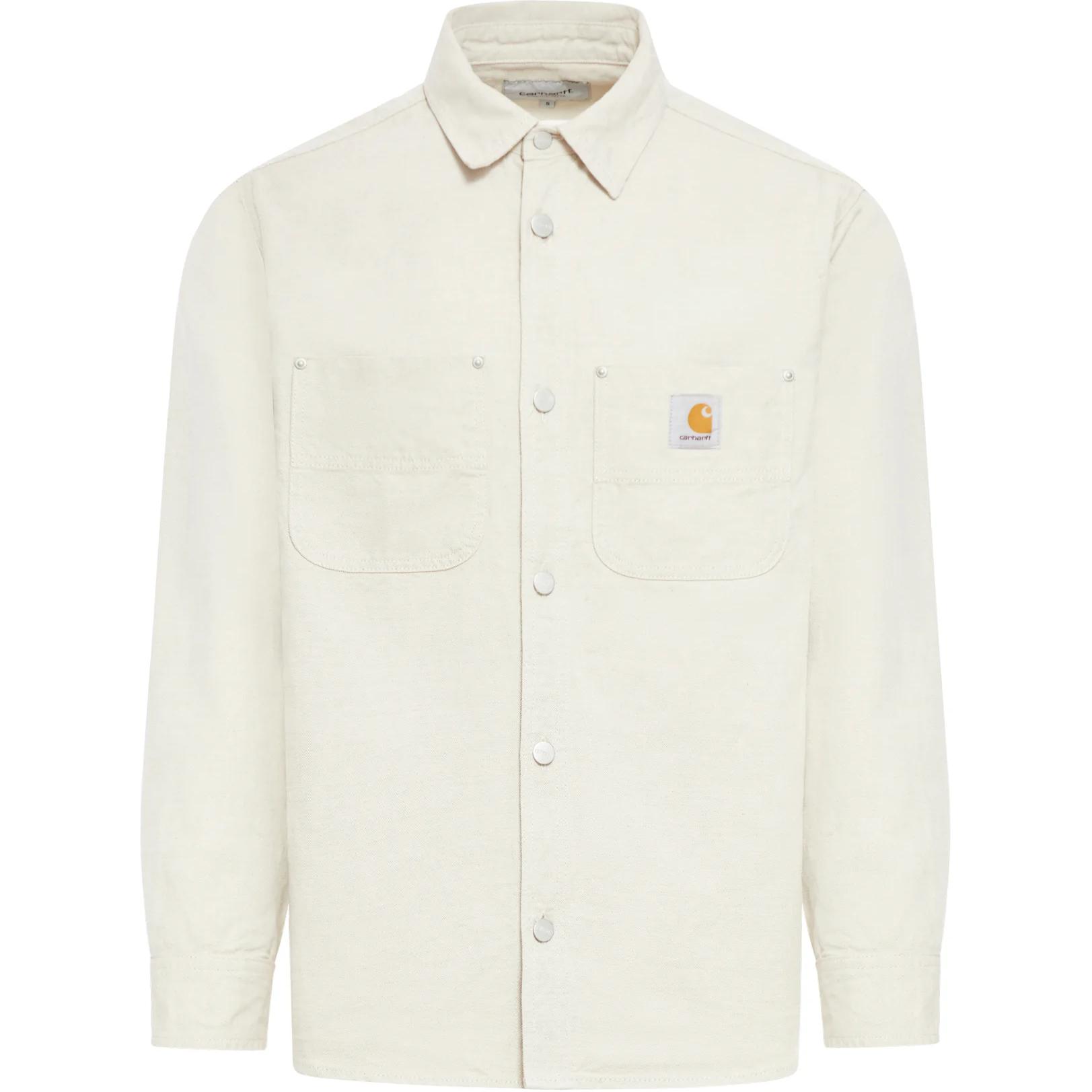 Carhartt WIP White Button-Up Collared Jacket with Logo I03357-805-02
