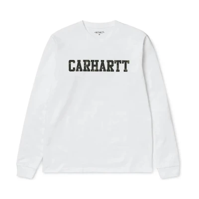 Carhartt WIP White Camo Letter Crewneck Long-Sleeve Sweatshirt I024805-02-93