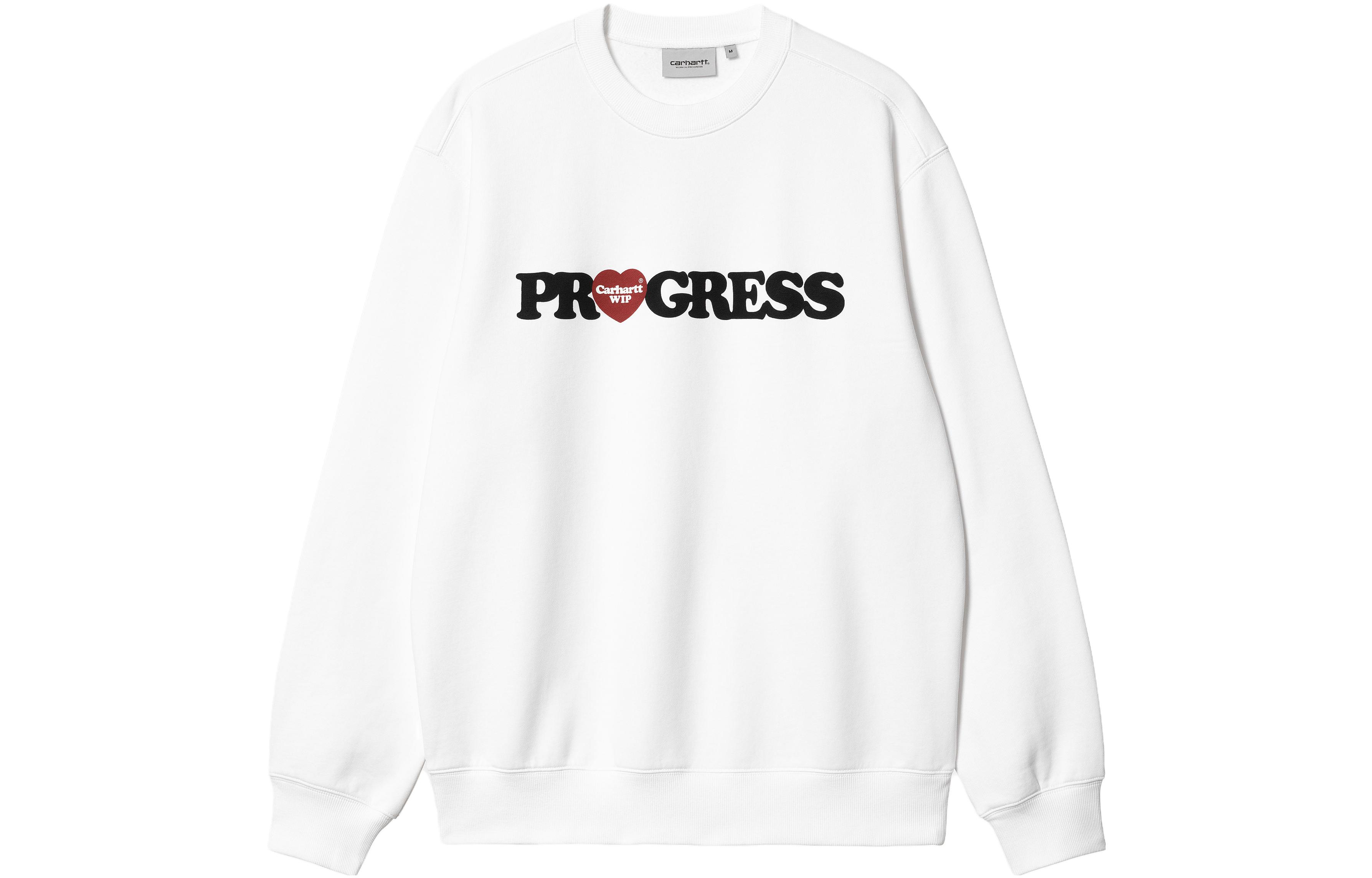 Carhartt WIP White Casual Letter Print Crewneck Sweatshirt Long Sleeve I032447-02-XX