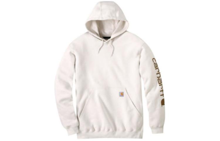 Carhartt WIP White Hoodie with Letter Print and Drawstring K288-W03