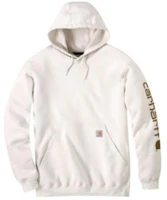 Carhartt WIP White Hoodie with Letter Print and Drawstring K288-W03 Carhartt WIP White Hoodie with Letter Print and Drawstring K288-W03