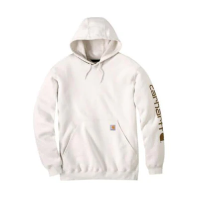 Carhartt WIP White Hoodie with Letter Print and Drawstring K288-W03