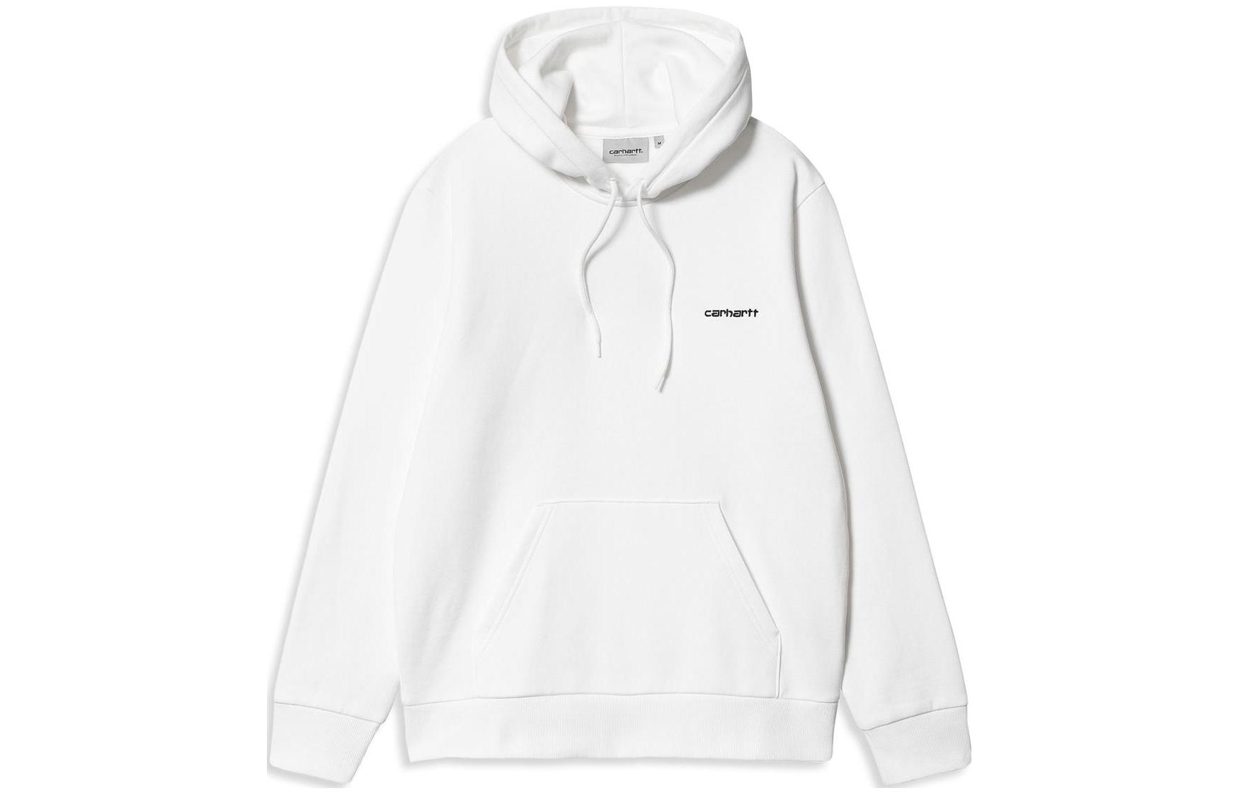 Carhartt WIP White Hoodie with Solid Color Embroidered Logo I031243-00A-XX