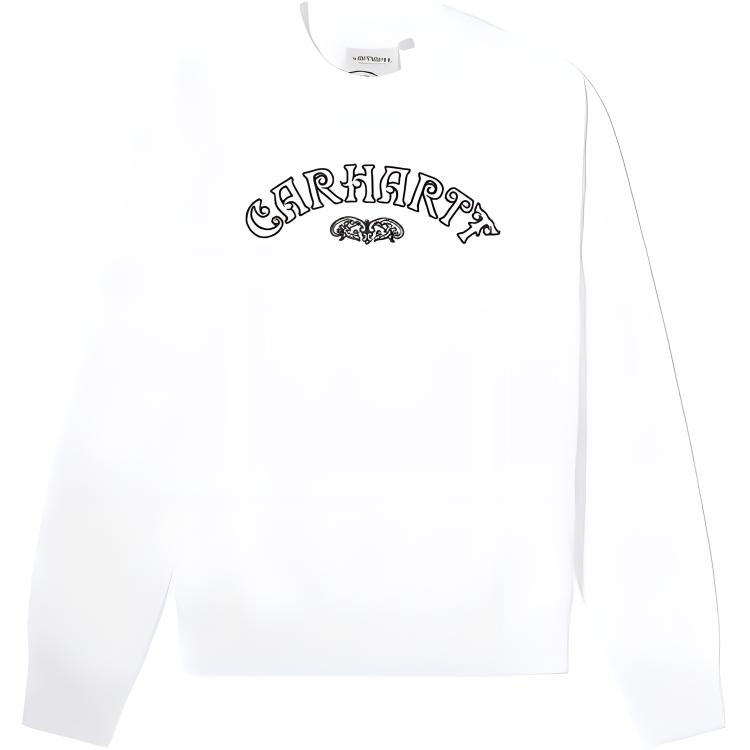 Carhartt WIP White Logo Print Long Sleeve Sweatshirt I030635-00AXX